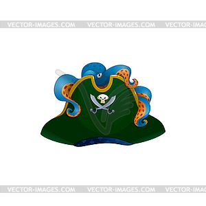 Pirate hat, captain headgear sailor cap - vector image