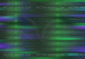 TV glitch noise screen with green and purple waves - royalty-free vector image