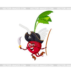 Radish pirate vegetable beetroot emoticon - vector image