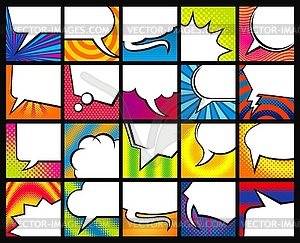 Cartoon speech bubbles, pop art comics banners - vector clipart