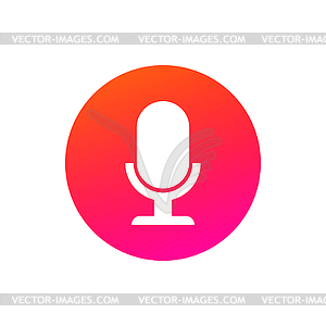 Mic sign, artificial intelligence voice button - vector image