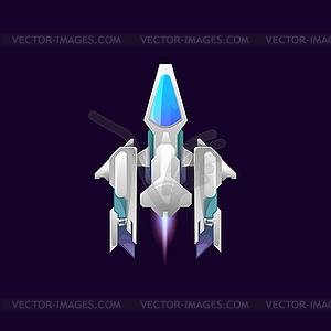 Space-craft, cartoon external galaxy explorer ship - vector clip art