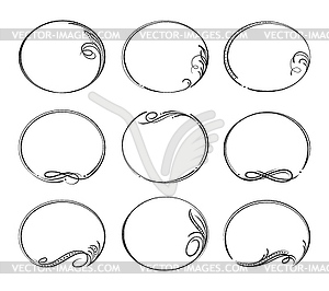 Obituary and mourning borders. Wedding frames - vector clipart