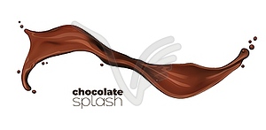 Chocolate cocoa milk dessert wave splash - vector clipart