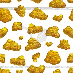 Cartoon golden nuggets seamless pattern - vector image