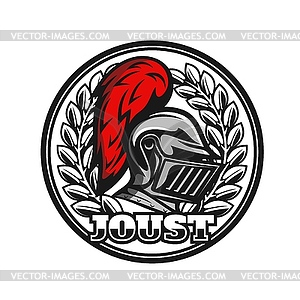 Medieval knight heraldic icon for warriors joust - vector clipart