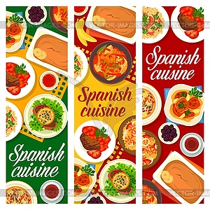 Spanish cuisine banners, food dishes - vector clipart / vector image