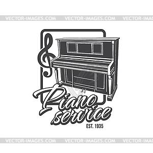 Piano musical instruments service icon - vector clipart