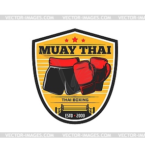 Икона тайского бокса, боевых искусств и единоборств - векторный клипарт EPS