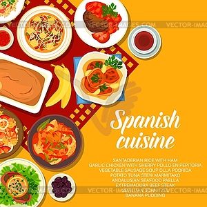 Spanish cuisine menu meals cover - vector clip art