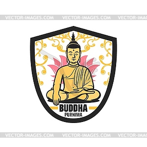 Buddha Purnima birthday holiday icon or badge - vector clipart