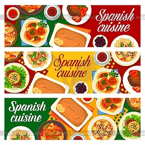 Spanish cuisine banners food meals - vector image