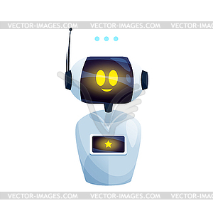 Online consultant chat bot funny robot assistant - royalty-free vector image