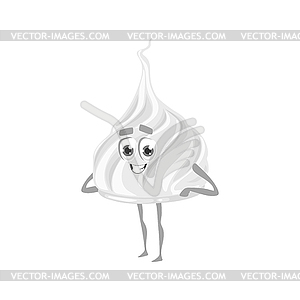 Sugar dessert whipped cream sweet candy character - vector clipart