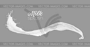 Milk, yogurt or cream white wave splash - vector image