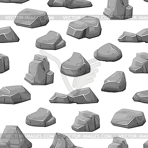 Rock stones and boulders, rubble gravel pattern - vector image