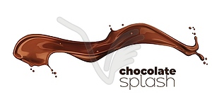 Chocolate milk wave flow splash of drink - vector image