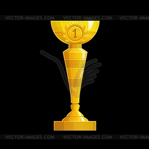 Golden cup game interface UI cartoon icon - vector clip art