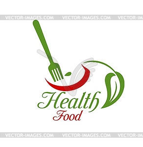 Healthy vegetarian food restaurant icon - vector clipart