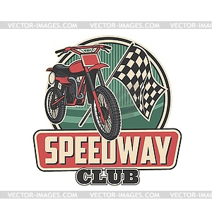 Speedway racing sport club retro icon - vector clipart