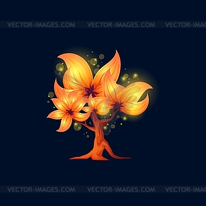 Fantasy alien fairy tree, magic plant - vector clip art
