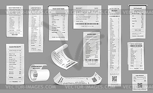 Shop receipt, cash paper bill, purchase invoice - royalty-free vector image