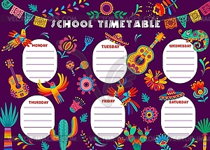 Расписание занятий, мексиканская тема - клипарт в формате EPS