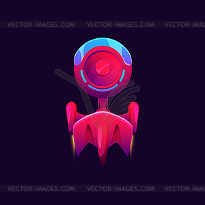 Takeoff cartoon starship, futuristic galaxy craft - vector EPS clipart