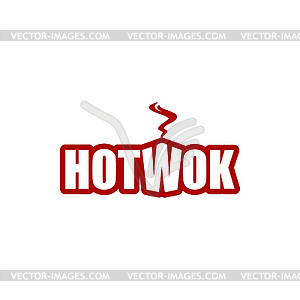 Chinese and japanese cuisine restaurant wok icon - vector clip art