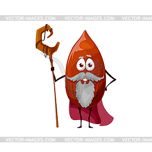 Cartoon old peanut magician cartoon character - vector clip art