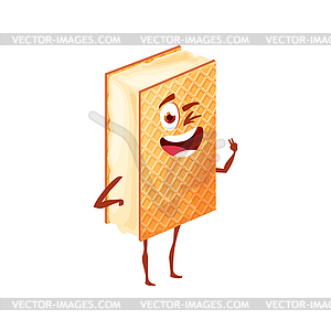 Ice cream waffle sandwich creamy summer dessert - vector clip art