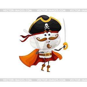 Cartoon champignone mushroom pirate character - vector EPS clipart