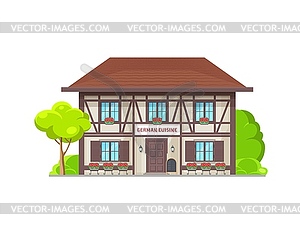 German cuisine restaurant building, Germany food - vector clip art