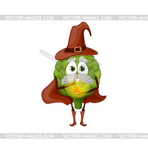 Magician broccoli vegetable veggie wizard - vector clipart