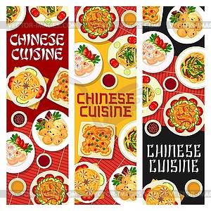 Chinese food banners, China food and Asian menu - vector clipart / vector image