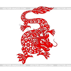 Chinese lunar zodiac, new year danger dragon - vector image