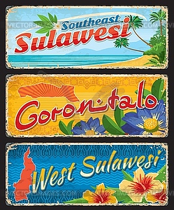 South East, West Sulawesi and Gorontalo stickers - vector clipart