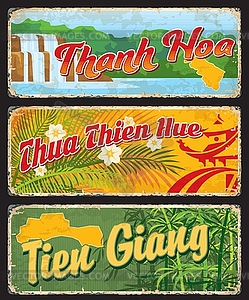 Thanh Hoa, Thua Thien Hue and Tien Giang plates - vector clip art