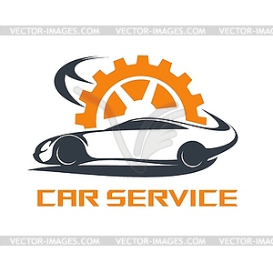 Car service icon, vehicle maintenance, auto repair - vector clipart