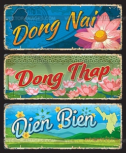 Dong Ni, Dong Thap, Dien Bien, Vietnam provinces - vector image