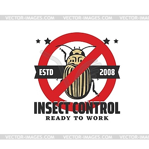 Знак остановки от колорадского жука, служба борьбы с вредителями - иллюстрация в векторном формате