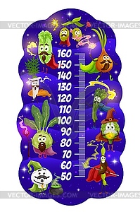 Funny magician, wizard and fairy vegetables meter - vector image