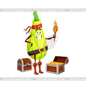 Squash vegetable marrow pirate emoticon corsair - vector clipart