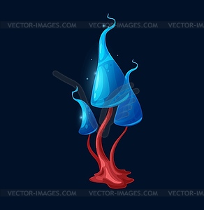Фантазия волшебный светящийся синий гриб гриб - клипарт в векторном формате
