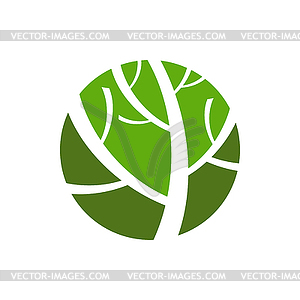 Garden tree icon, growth and environment symbol - vector clipart
