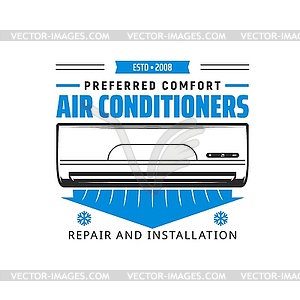 Air conditioner installation service icon - vector image