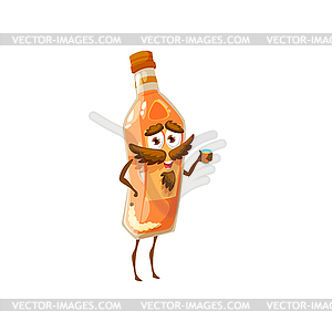 Мультяшный персонаж бутылки с мексиканским напитком мескаль - рисунок в векторе