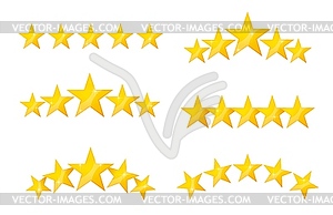 Best quality stars icons, review, rating, ranking - vector clipart