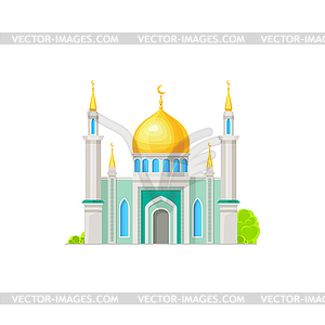 Islamic mosque or ancient arabian palace building - vector clipart