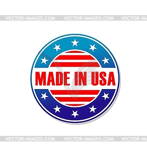 Made in USA label or banner, American flag stars - vector clipart / vector image